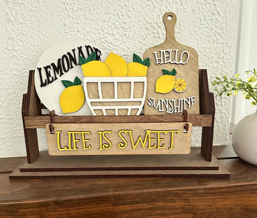 Lemon Decor, Shelf Sitter, Rustic Decor, Interchangeable Decor, Decor, Lemon Mantel Decor